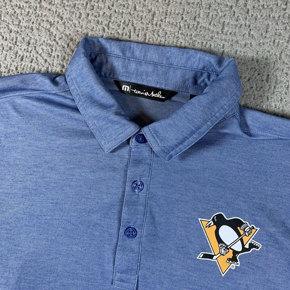 Pittsburgh Penguins Travis Mathew Mens Polo Shirt‎ Medium Blue - Picture 2 of 8